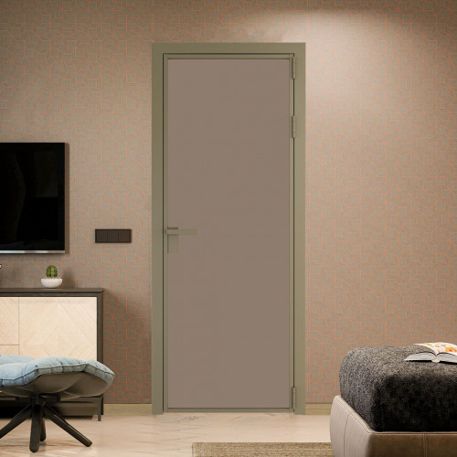 Межкомнатная дверь ProfilDoors 1 AG стекло Монохром капучино триплекс цвет профиля Шампань