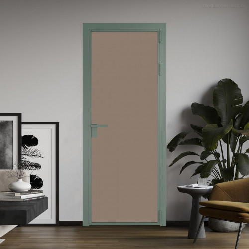 Межкомнатная дверь ProfilDoors 1 AG стекло Монохром капучино триплекс цвет профиля Зеленый воск