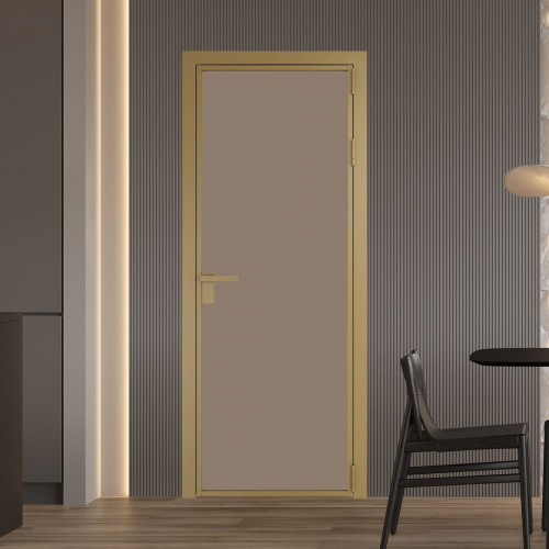 Межкомнатная дверь ProfilDoors 1 AG стекло Монохром капучино триплекс цвет профиля Золото