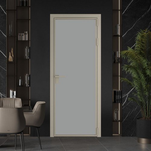 Межкомнатная дверь ProfilDoors 1 AG стекло Монохром серый триплекс цвет профиля Никель матовый