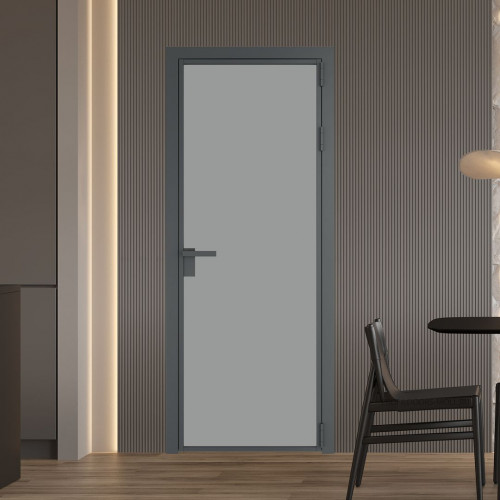 Межкомнатная дверь ProfilDoors 1 AG стекло Монохром серый триплекс цвет профиля Серая ночь
