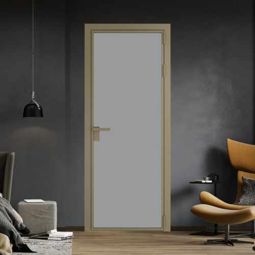 Межкомнатная дверь ProfilDoors 1 AG стекло Монохром серый триплекс цвет профиля Шампань