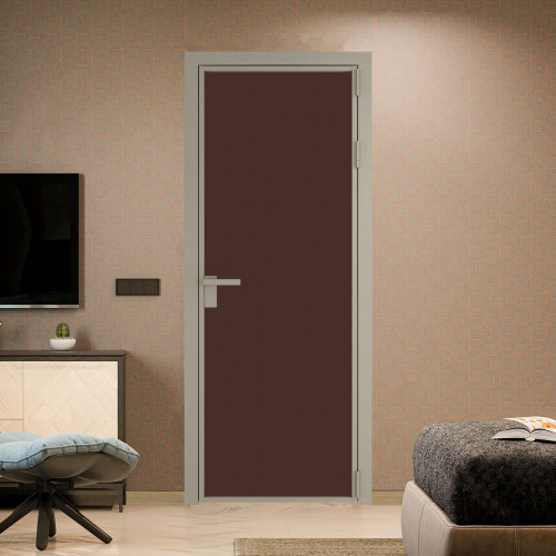 Межкомнатная дверь ProfilDoors 1 AG стекло Монохром шоколад триплекс цвет профиля Никель матовый
