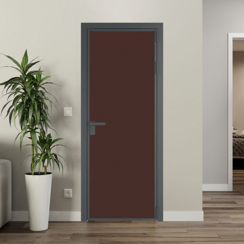 Межкомнатная дверь ProfilDoors 1 AG стекло Монохром шоколад триплекс цвет профиля Серая ночь