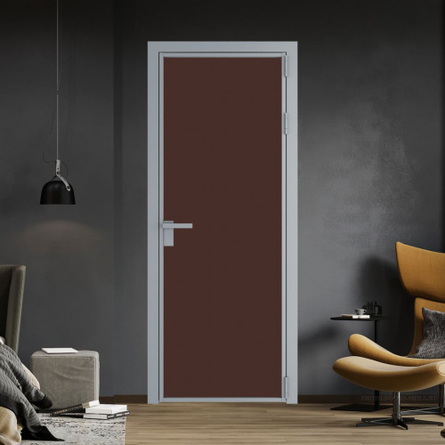 Межкомнатная дверь ProfilDoors 1 AG стекло Монохром шоколад триплекс цвет профиля Серебро