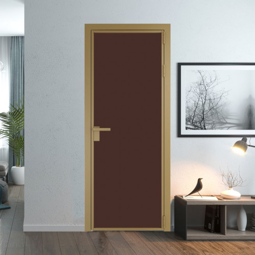 Межкомнатная дверь ProfilDoors 1 AG стекло Монохром шоколад триплекс цвет профиля Золото