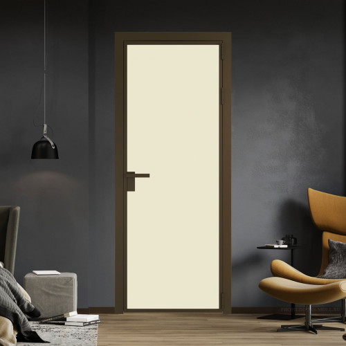 Межкомнатная дверь ProfilDoors 1 AG стекло Монохром жемчуг триплекс цвет профиля Деорэ
