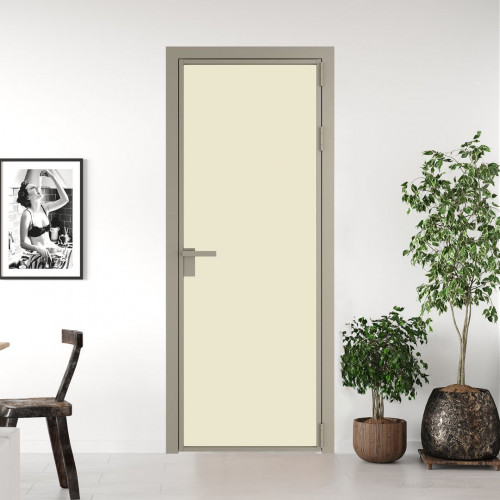 Межкомнатная дверь ProfilDoors 1 AG стекло Монохром жемчуг триплекс цвет профиля Никель матовый