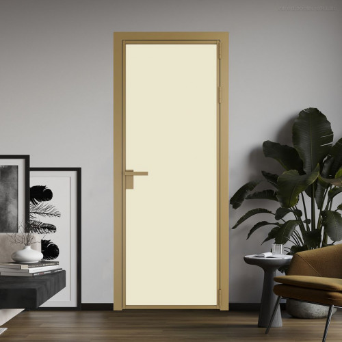 Межкомнатная дверь ProfilDoors 1 AG стекло Монохром жемчуг триплекс цвет профиля Золото