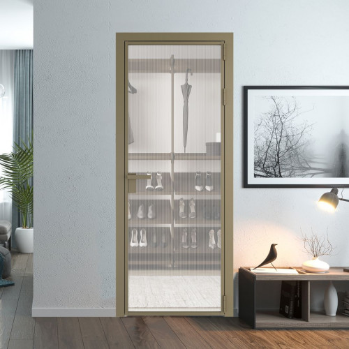 Межкомнатная дверь ProfilDoors 1 AG стекло Мору двухстороннее белое цвет профиля Шампань