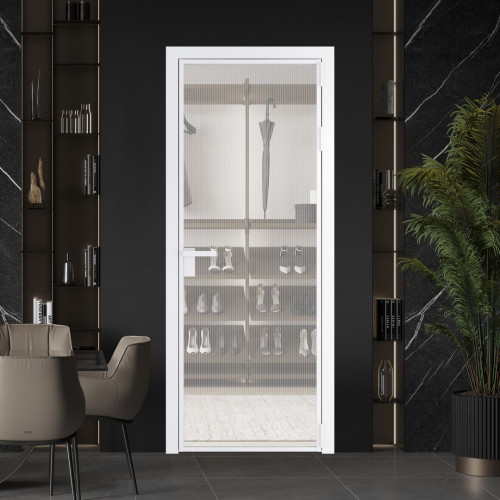 Межкомнатная дверь ProfilDoors 1 AG стекло Мору двухстороннее белое цвет профиля Вайт