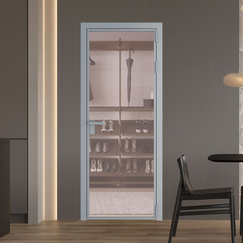 Межкомнатная дверь ProfilDoors 1 AG стекло Мору розовое цвет профиля Серебро