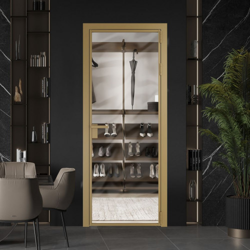 Межкомнатная дверь ProfilDoors 1 AG стекло Прозрачное цвет профиля Золото