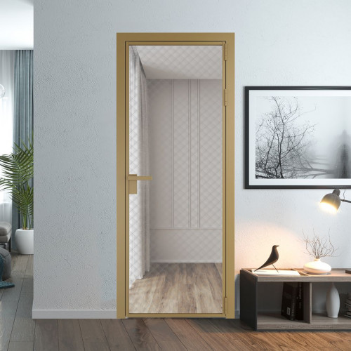 Межкомнатная дверь ProfilDoors 1 AG стекло Ромб серебро цвет профиля Золото