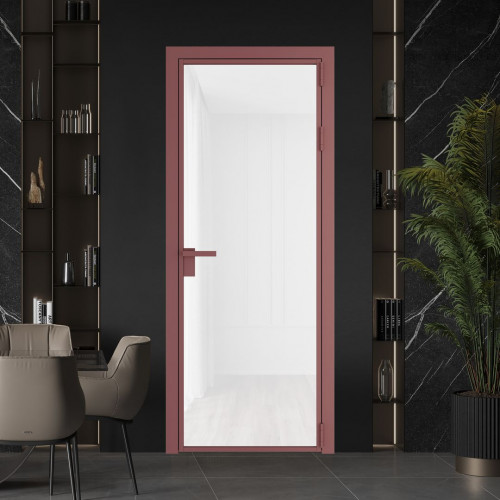 Межкомнатная дверь ProfilDoors 1 AG стекло Триплекс белый цвет профиля Красный антрацит