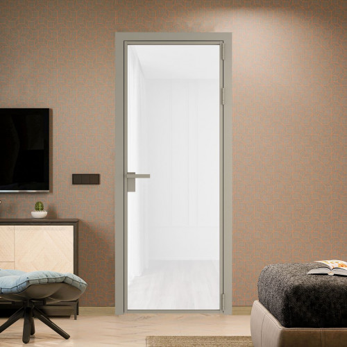 Межкомнатная дверь ProfilDoors 1 AG стекло Триплекс белый цвет профиля Никель матовый