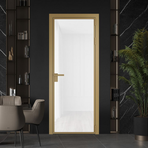 Межкомнатная дверь ProfilDoors 1 AG стекло Триплекс белый цвет профиля Золото