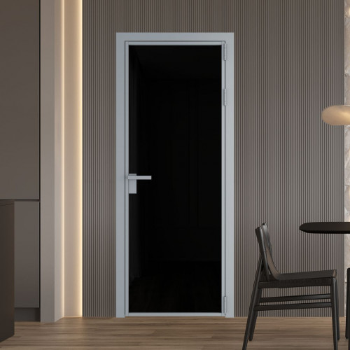 Межкомнатная дверь ProfilDoors 1 AG стекло Триплекс черный цвет профиля Серебро