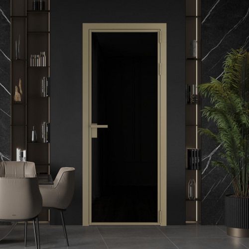 Межкомнатная дверь ProfilDoors 1 AG стекло Триплекс черный цвет профиля Шампань