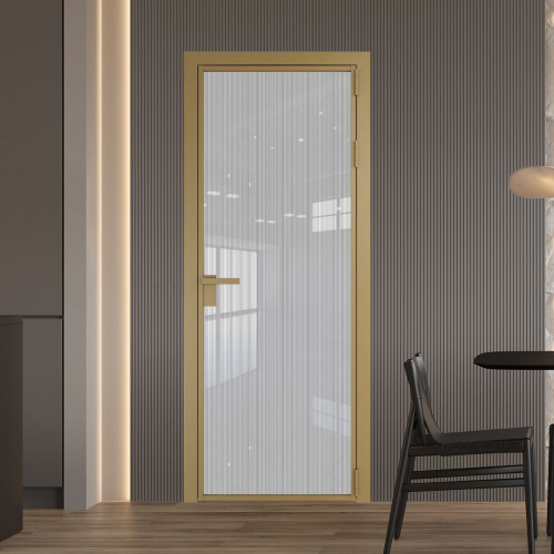 Межкомнатная дверь ProfilDoors 1 AG стекло Узор Страйп цвет профиля Золото