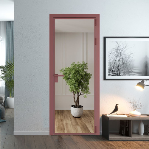 Межкомнатная дверь ProfilDoors 1 AG стекло Зеркало цвет профиля Красный антрацит