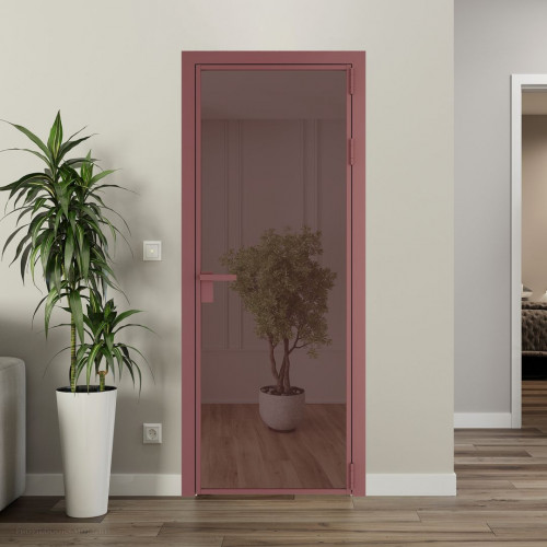 Межкомнатная дверь ProfilDoors 1 AG стекло Золотистая бронза цвет профиля Красный антрацит