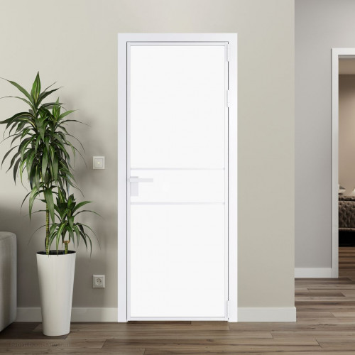 Межкомнатная дверь ProfilDoors 2 AG стекло Монохром белый просветленный триплекс цвет профиля Вайт
