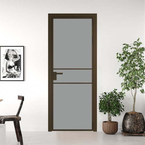 Межкомнатная дверь ProfilDoors 2 AG стекло Монохром серый триплекс цвет профиля Деорэ