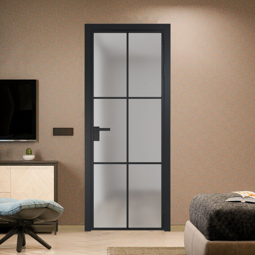 Межкомнатная дверь ProfilDoors 3 AG стекло Матовое цвет профиля Черный матовый