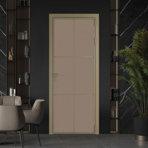 Межкомнатная дверь ProfilDoors 3 AG стекло Монохром капучино триплекс цвет профиля Шампань