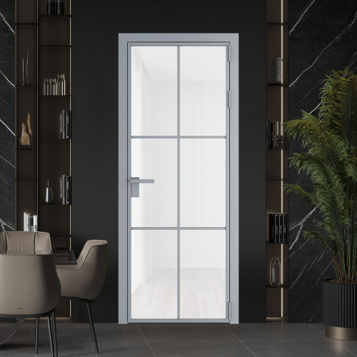 Межкомнатная дверь ProfilDoors 3 AG стекло Триплекс белый цвет профиля Серебро