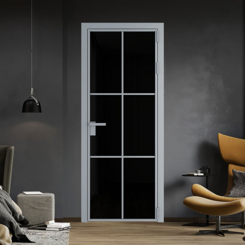 Межкомнатная дверь ProfilDoors 3 AG стекло Триплекс черный цвет профиля Серебро