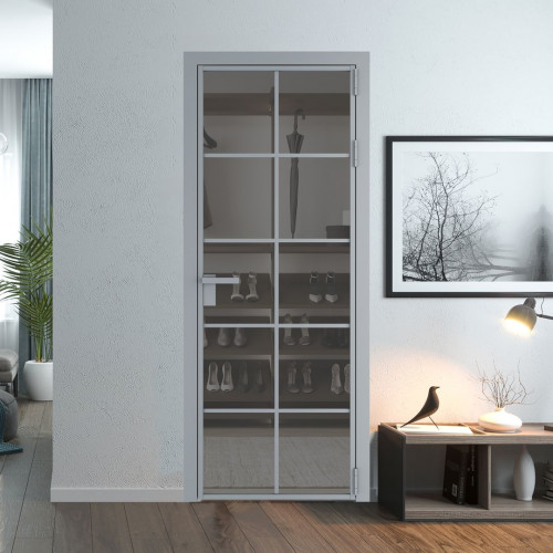 Межкомнатная дверь ProfilDoors 4 AG стекло Комфорт серый цвет профиля Серебро