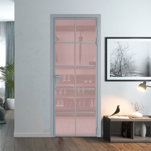 Межкомнатная дверь ProfilDoors 4 AG стекло Кризет розовое цвет профиля Серебро