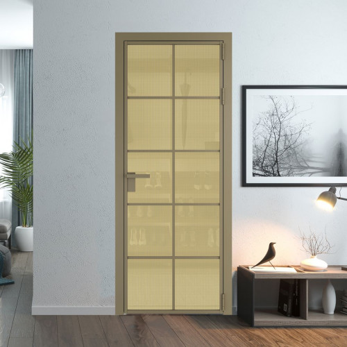 Межкомнатная дверь ProfilDoors 4 AG стекло Кризет золото цвет профиля Шампань