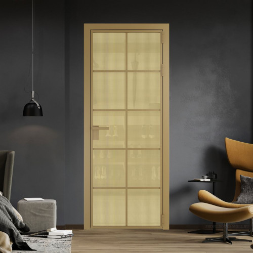Межкомнатная дверь ProfilDoors 4 AG стекло Кризет золото цвет профиля Золото