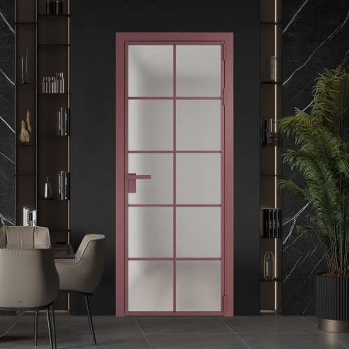 Межкомнатная дверь ProfilDoors 4 AG стекло Матовое цвет профиля Красный антрацит