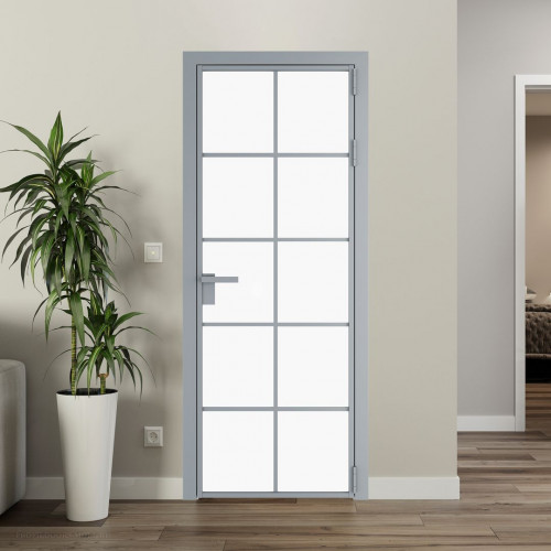 Межкомнатная дверь ProfilDoors 4 AG стекло Монохром белый просветленный триплекс цвет профиля Серебро