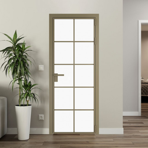 Межкомнатная дверь ProfilDoors 4 AG стекло Монохром белый просветленный триплекс цвет профиля Шампань