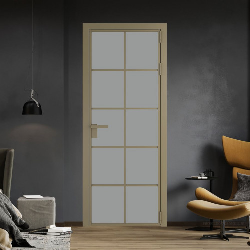 Межкомнатная дверь ProfilDoors 4 AG стекло Монохром серый триплекс цвет профиля Шампань