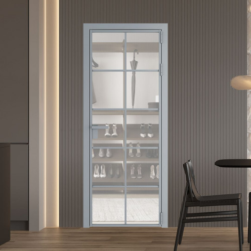 Межкомнатная дверь ProfilDoors 4 AG стекло Мору двухстороннее белое цвет профиля Серебро