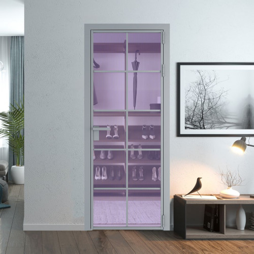 Межкомнатная дверь ProfilDoors 4 AG стекло Мору фиолетовое цвет профиля Серебро