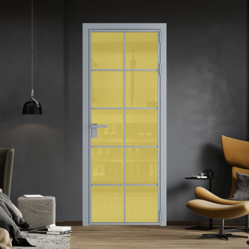 Межкомнатная дверь ProfilDoors 4 AG стекло Мору золото цвет профиля Серебро