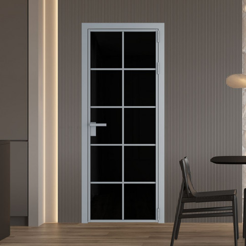 Межкомнатная дверь ProfilDoors 4 AG стекло Триплекс черный цвет профиля Серебро