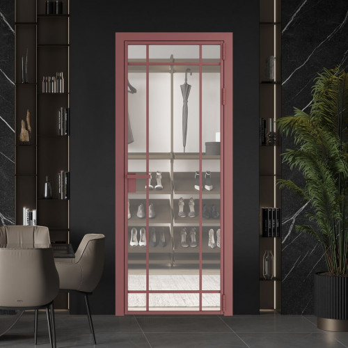 Межкомнатная дверь ProfilDoors 5 AG стекло Комфорт нейтрал цвет профиля Красный антрацит