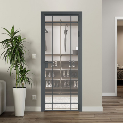 Межкомнатная дверь ProfilDoors 5 AG стекло Комфорт нейтрал цвет профиля Серая ночь