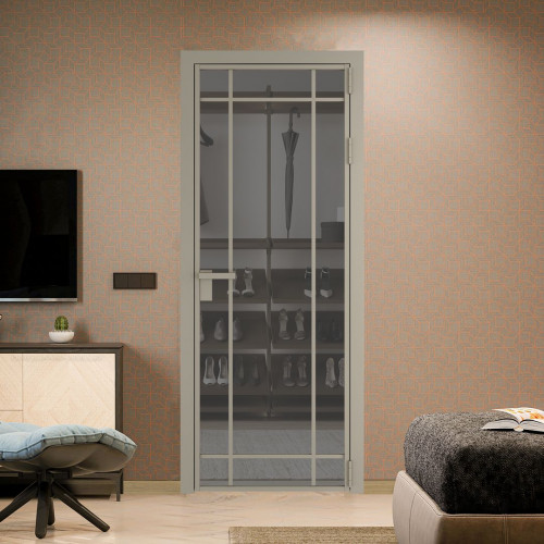 Межкомнатная дверь ProfilDoors 5 AG стекло Комфорт серый цвет профиля Никель матовый