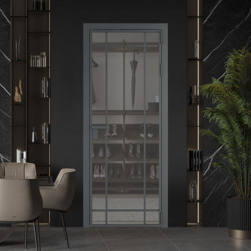 Межкомнатная дверь ProfilDoors 5 AG стекло Комфорт серый цвет профиля Серая ночь