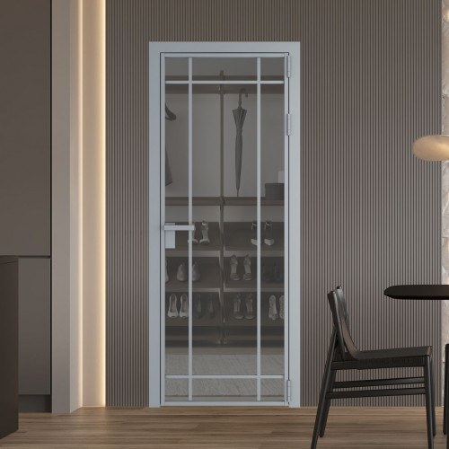 Межкомнатная дверь ProfilDoors 5 AG стекло Комфорт серый цвет профиля Серебро