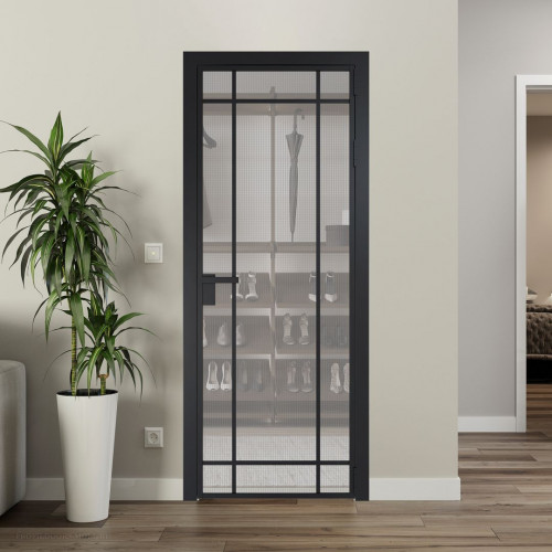 Межкомнатная дверь ProfilDoors 5 AG стекло Кризет цвет профиля Черный матовый